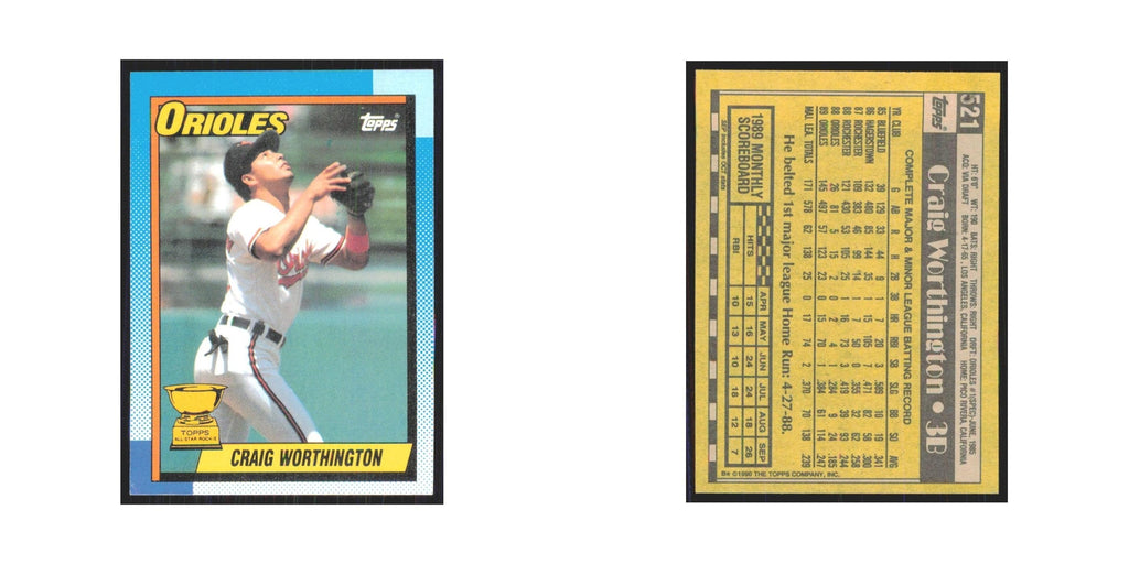 1990 Topps Craig Worthington Orioles #521