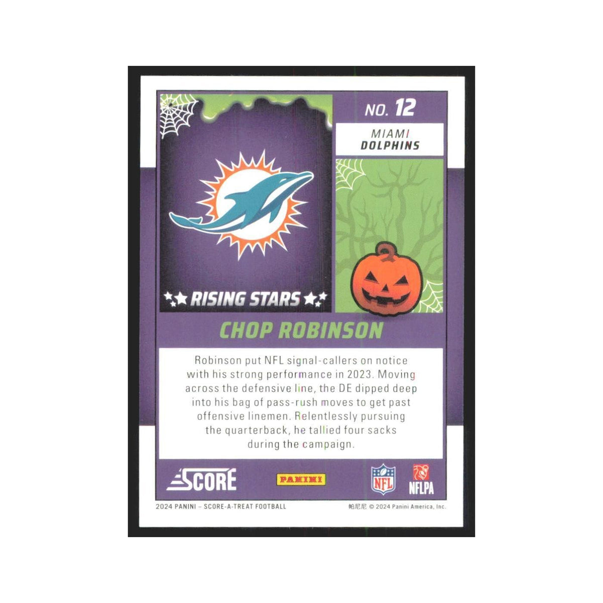 2024 Score-A-Treat Chop Robinson RC Dolphins #12