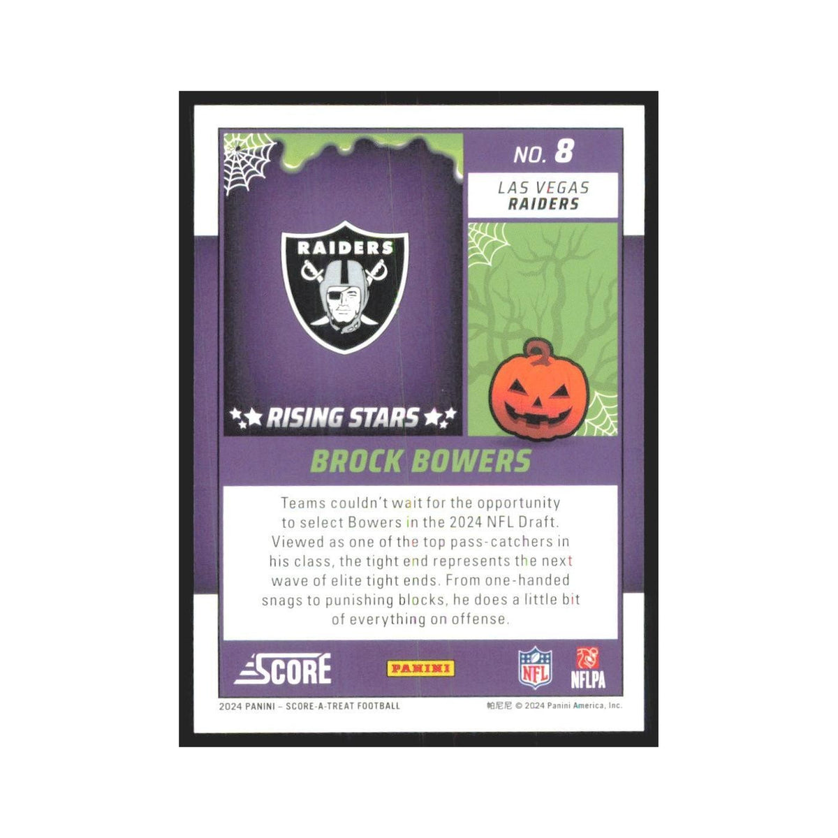 2024 Score-A-Treat Brock Bowers RC Raiders #8