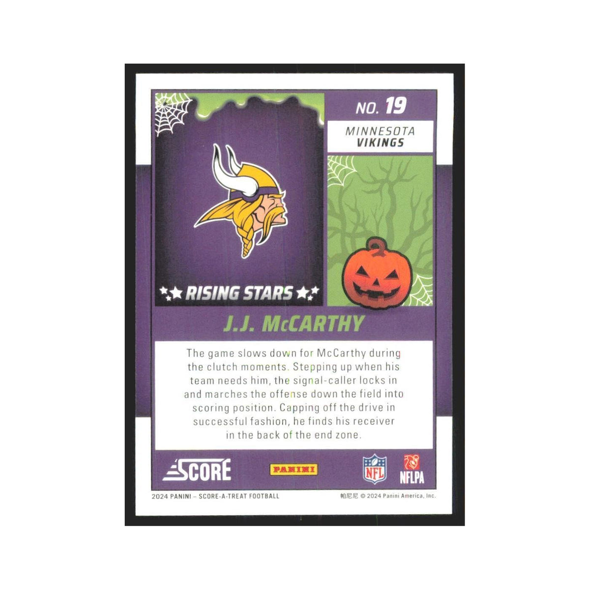 2024 Score-A-Treat J.J. McCarthy RC Vikings #19