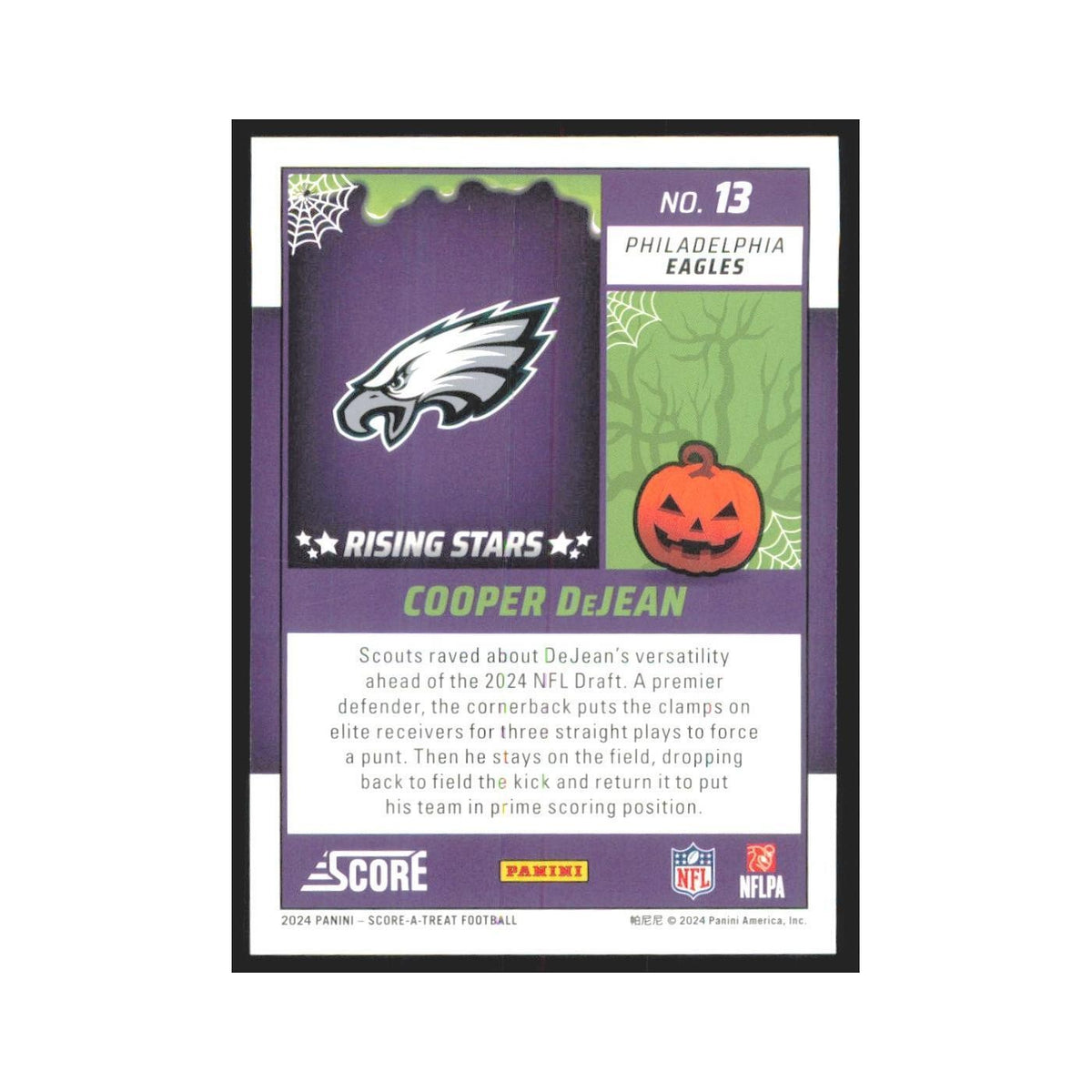 2024 Score-A-Treat Cooper DeJean RC Eagles #13
