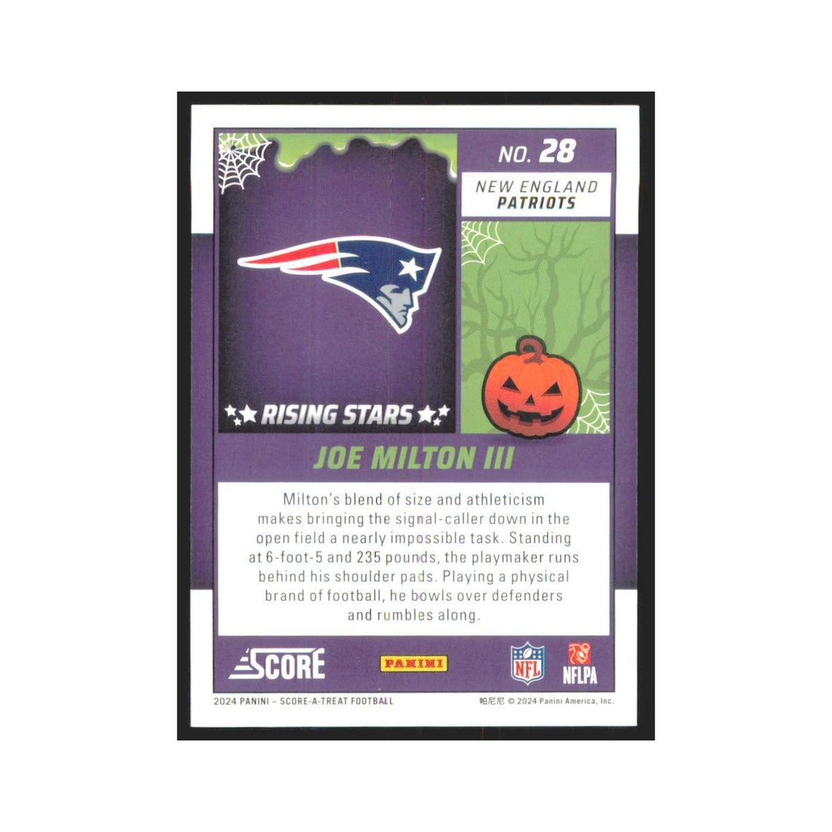 2024 Score-A-Treat Joe Milton III RC Patriots #28