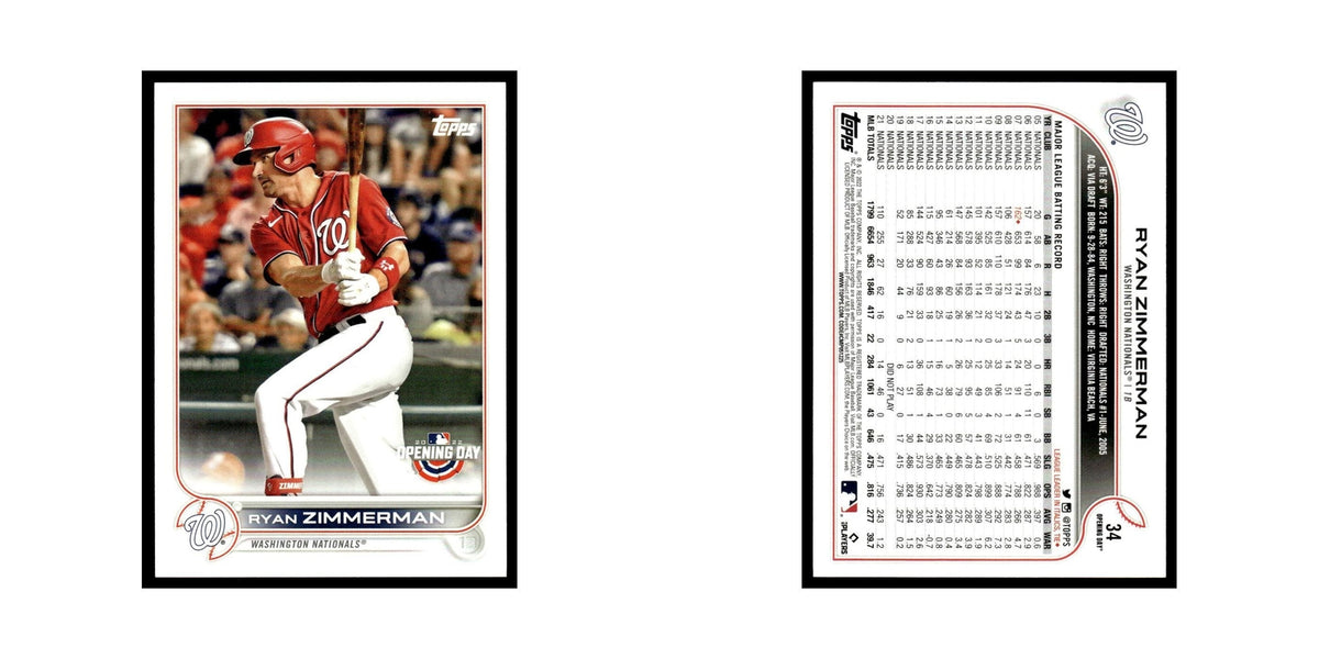 Ryan Zimmerman 2022 Topps Opening Day #34 Washington Nationals Baseball Card NM