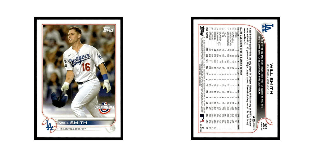 Will Smith 2022 Topps Opening Day #205 Los Angeles Dodgers Baseball Card NM