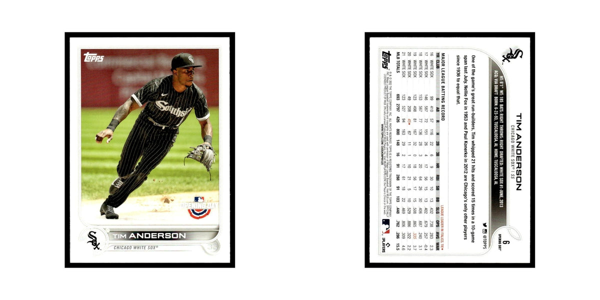Tim Anderson 2022 Topps Opening Day #6 Chicago White Sox Baseball Card NM
