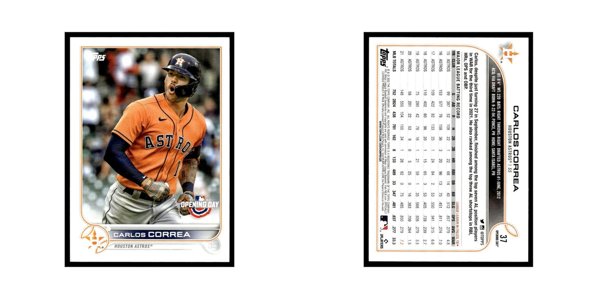 Carlos Correa 2022 Topps Opening Day #37 Houston Astros Baseball Card NM