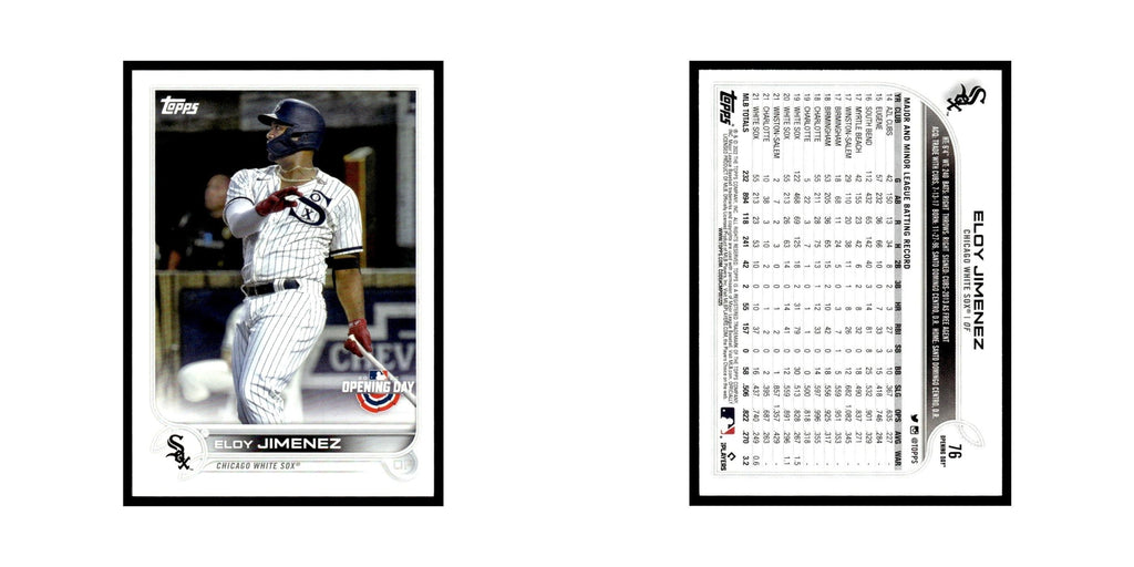 Eloy Jimenez 2022 Topps Opening Day #76 Chicago White Sox Baseball Card NM