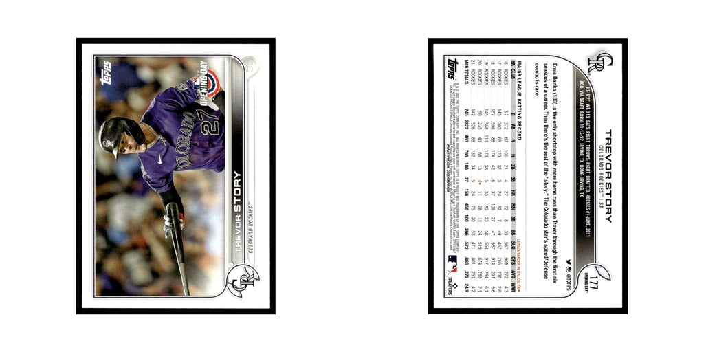 Trevor Story 2022 Topps Opening Day #177 Colorado Rockies Baseball Card NM