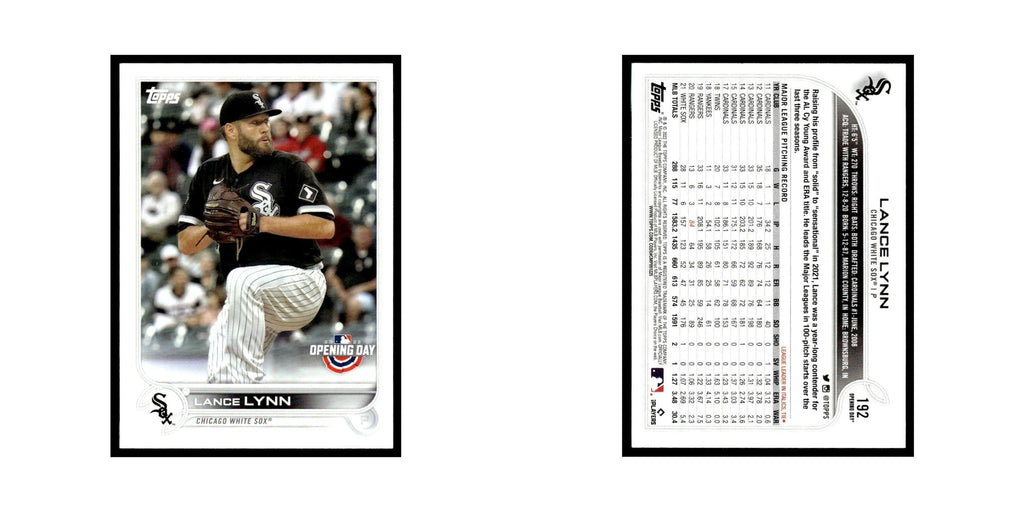 Lance Lynn 2022 Topps Opening Day #192 Chicago White Sox Baseball Card NM