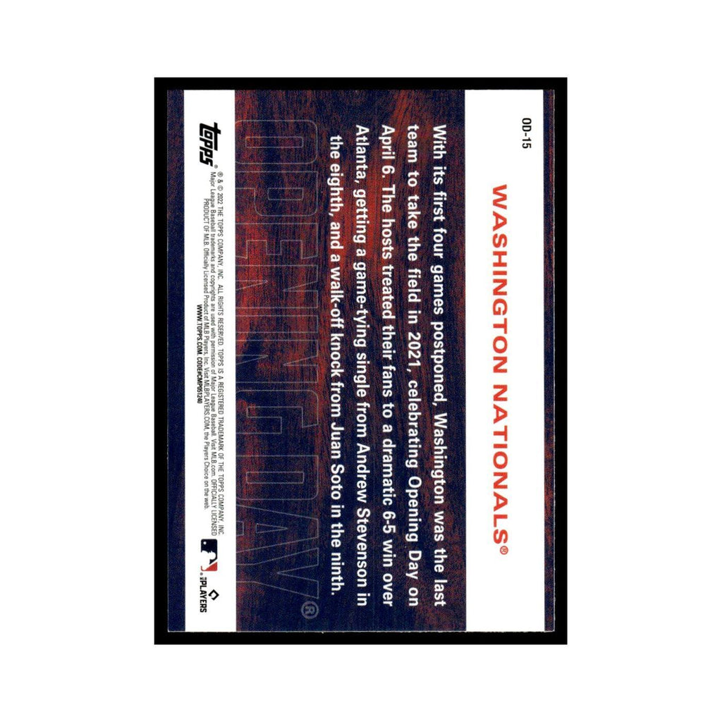 Washington Nationals 2022 Topps Opening Day #OD-15 Baseball Card NM