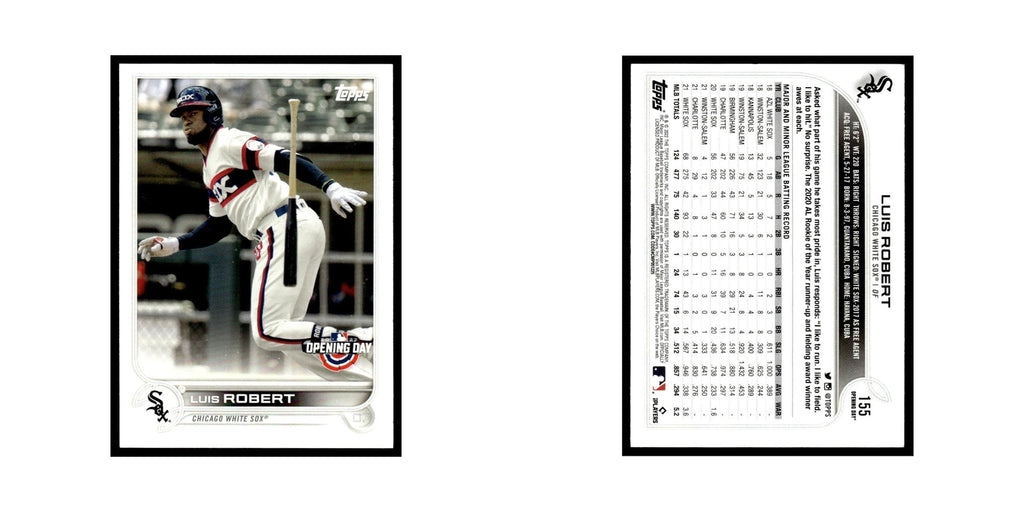 Luis Robert 2022 Topps Opening Day #155 Chicago White Sox Baseball Card NM