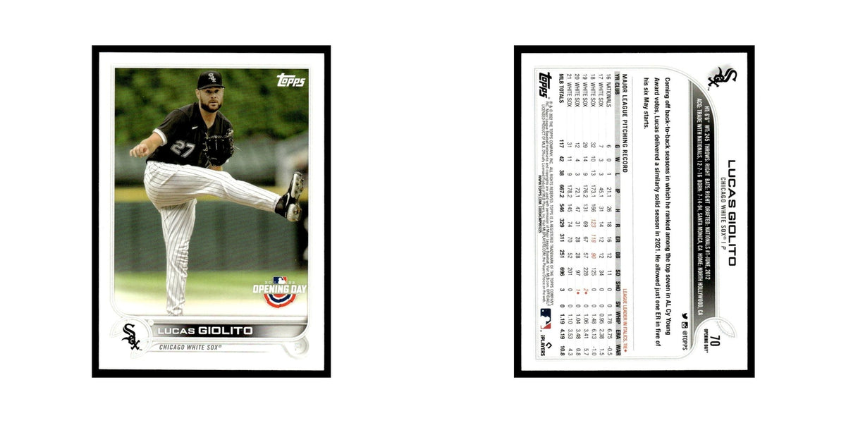 Lucas Giolito 2022 Topps Opening Day #70 Chicago White Sox Baseball Card NM