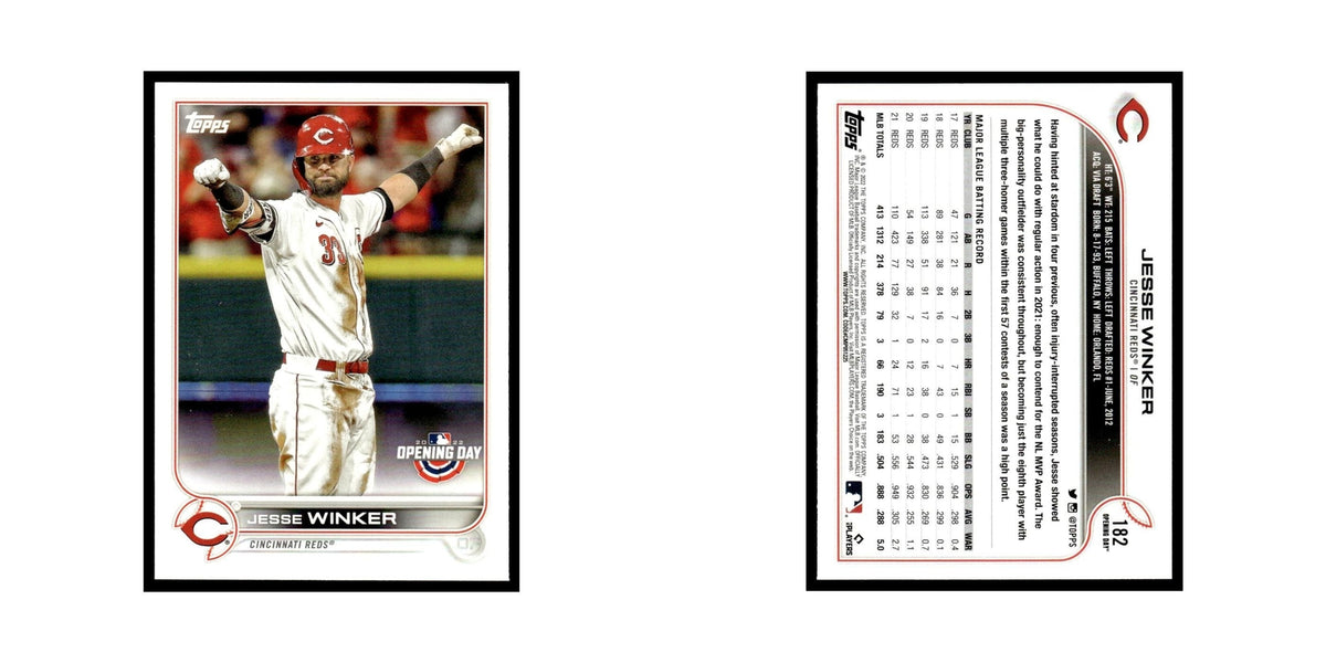 Jesse Winker 2022 Topps Opening Day #182 Cincinnati Reds Baseball Card NM