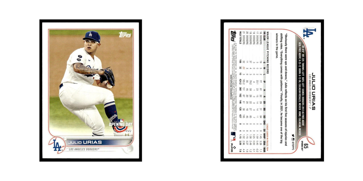 Julio Urias 2022 Topps Opening Day #65 Los Angeles Dodgers Baseball Card NM