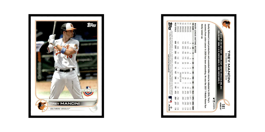 Trey Mancini 2022 Topps Opening Day #181 Baltimore Orioles Baseball Card NM