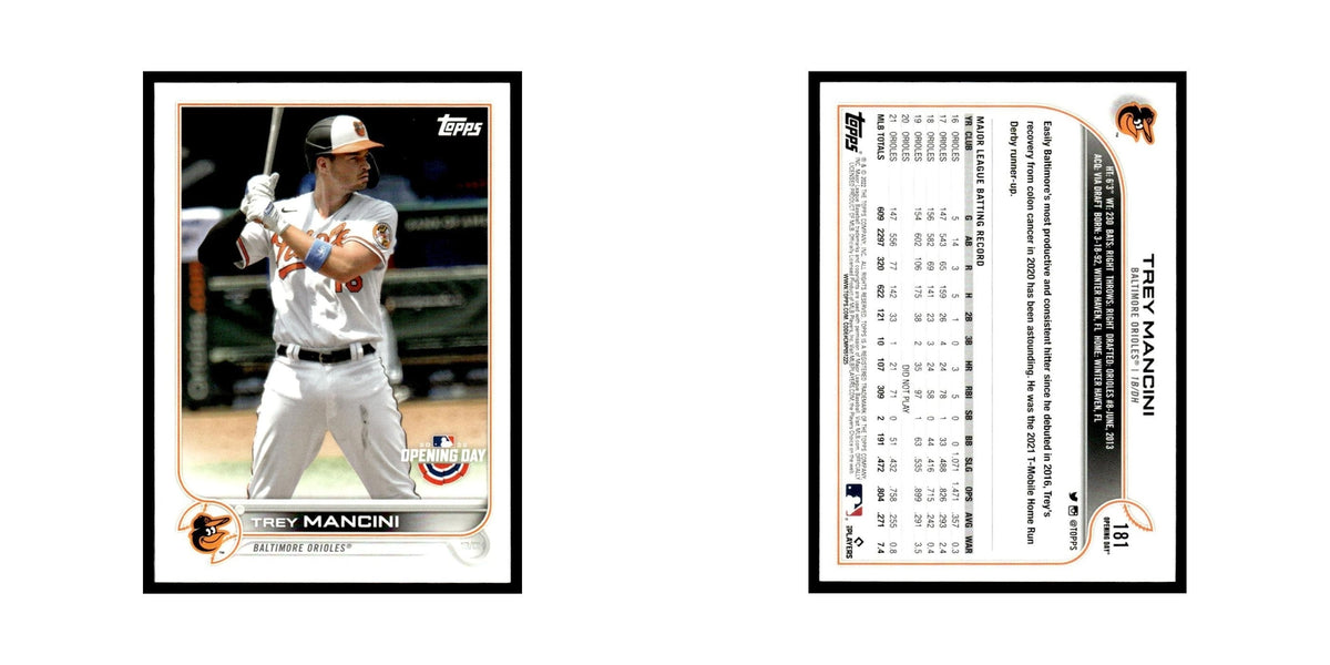 Trey Mancini 2022 Topps Opening Day #181 Baltimore Orioles Baseball Card NM