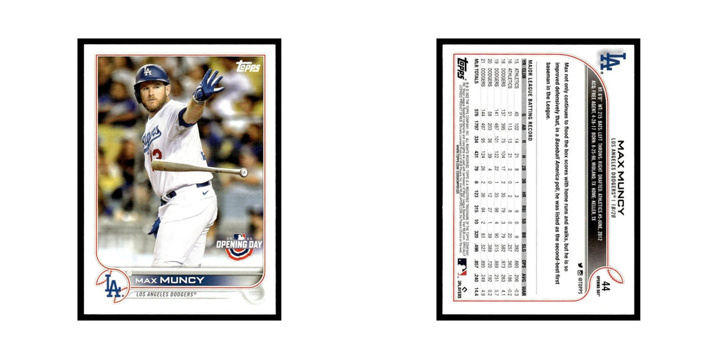 Max Muncy 2022 Topps Opening Day #44 Los Angeles Dodgers Baseball Card NM