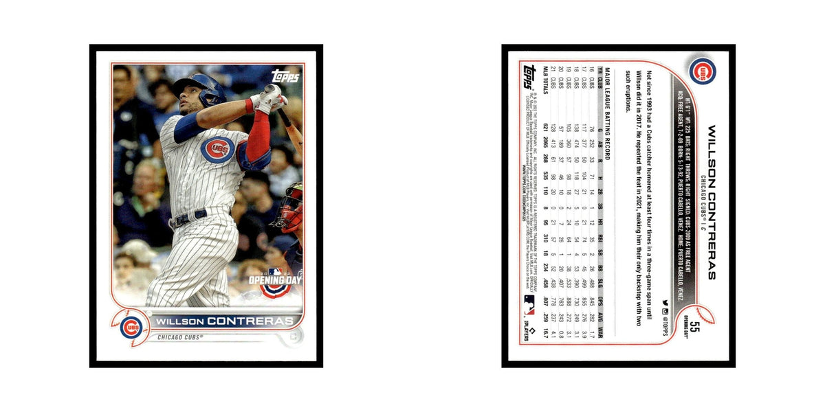 Willson Contreras 2022 Topps Opening Day #55 Chicago Cubs Baseball Card NM