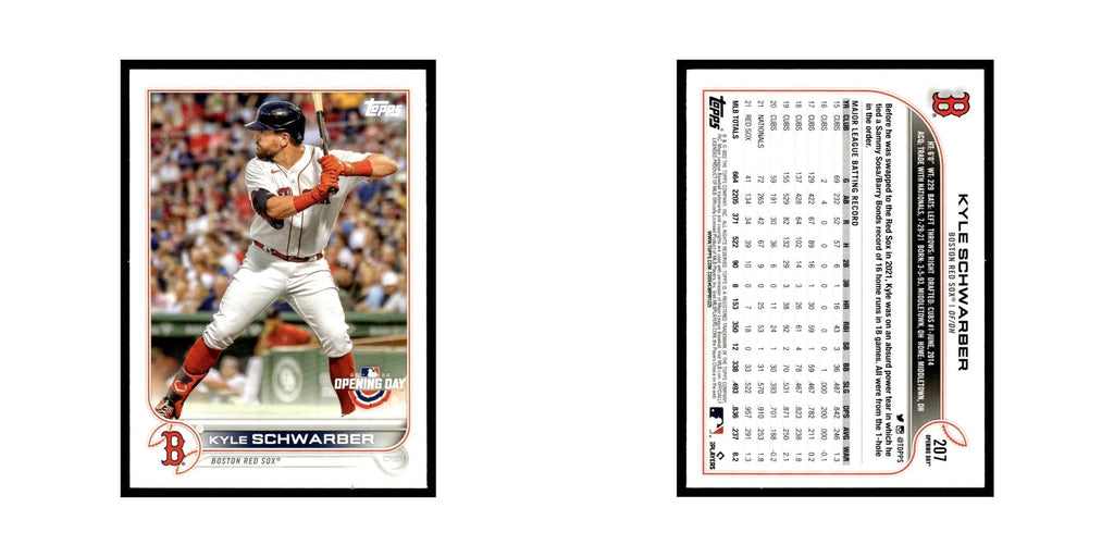 Kyle Schwarber 2022 Topps Opening Day #207 Boston Red Sox Baseball Card NM