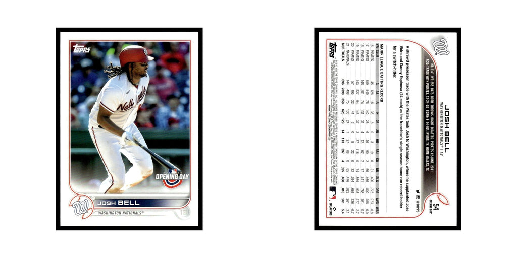Josh Bell 2022 Topps Opening Day #54 Washington Nationals Baseball Card NM