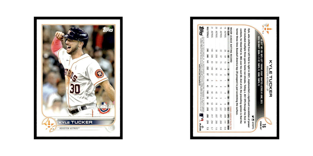 Kyle Tucker 2022 Topps Opening Day #16 Houston Astros Baseball Card NM