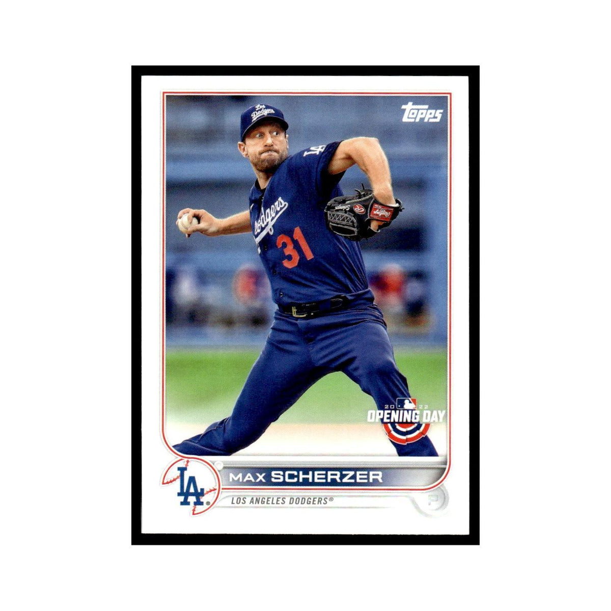 Max Scherzer 2022 Topps Opening Day #129 Los Angeles Dodgers Baseball Card NM