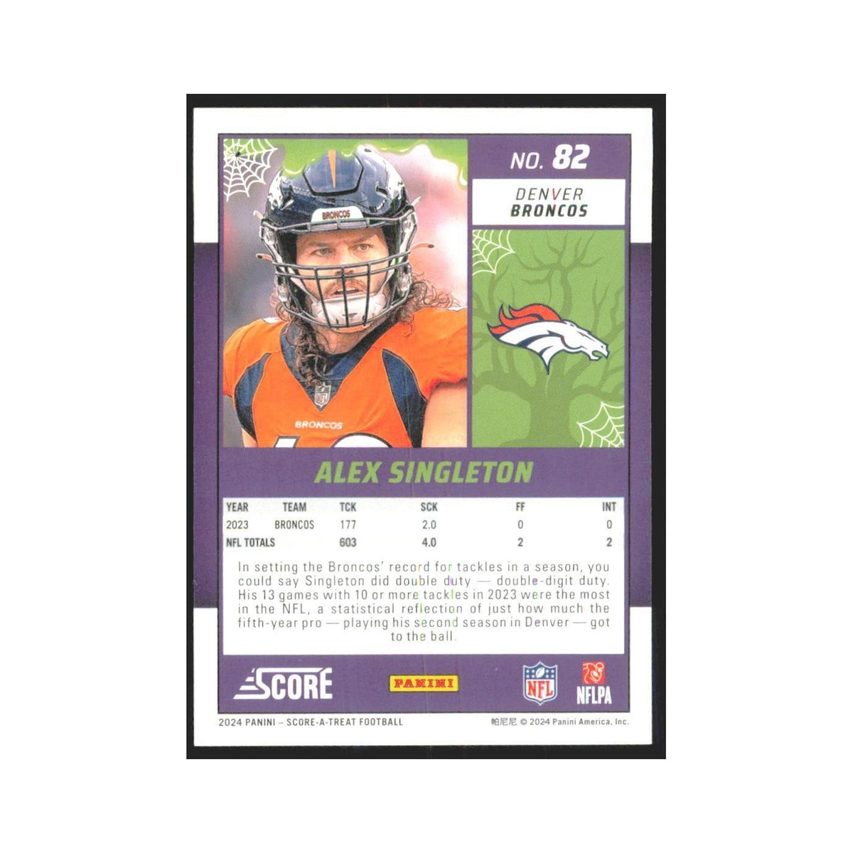 2024 Score-A-Treat Alex Singleton Broncos #82