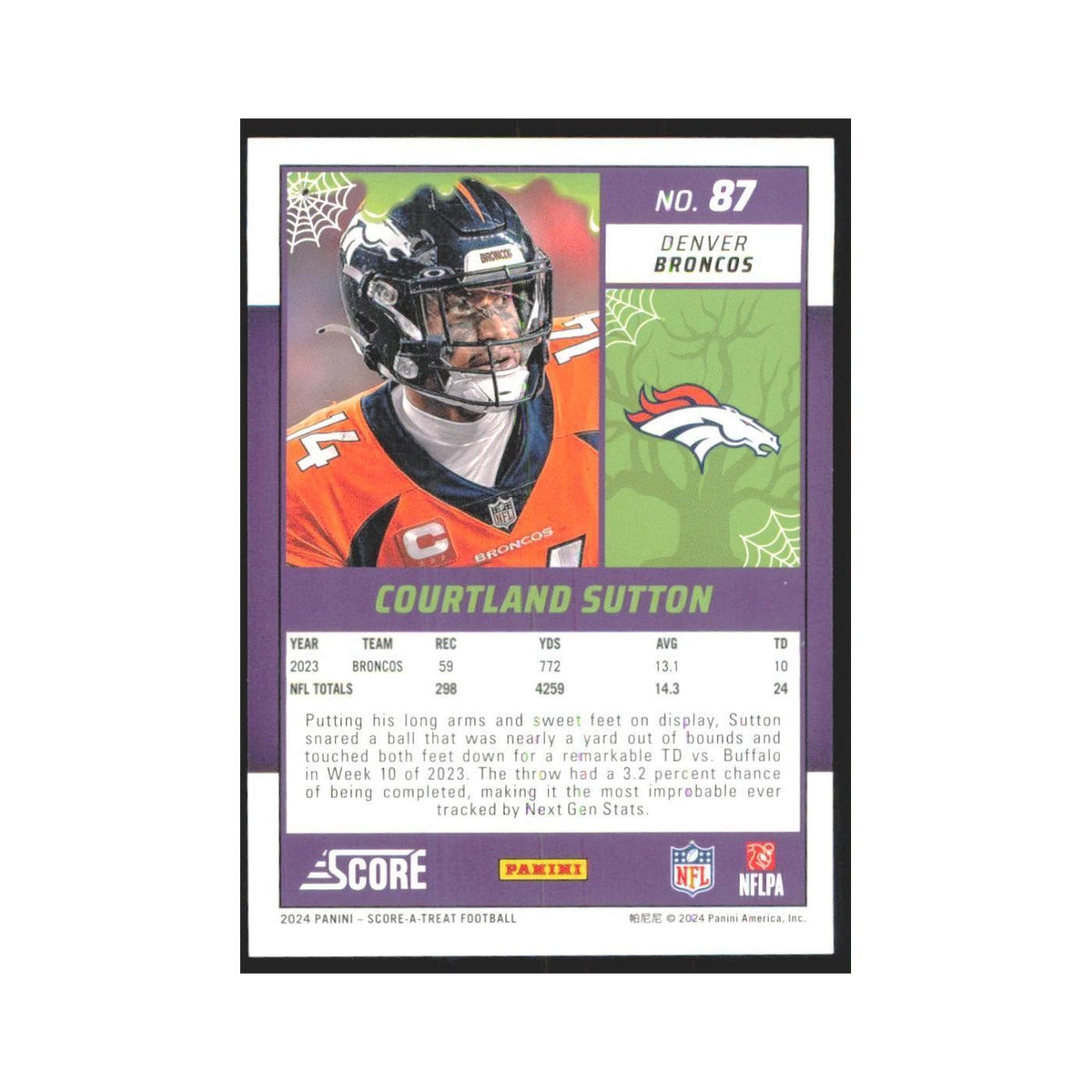 2024 Score-A-Treat Courtland Sutton Broncos #87