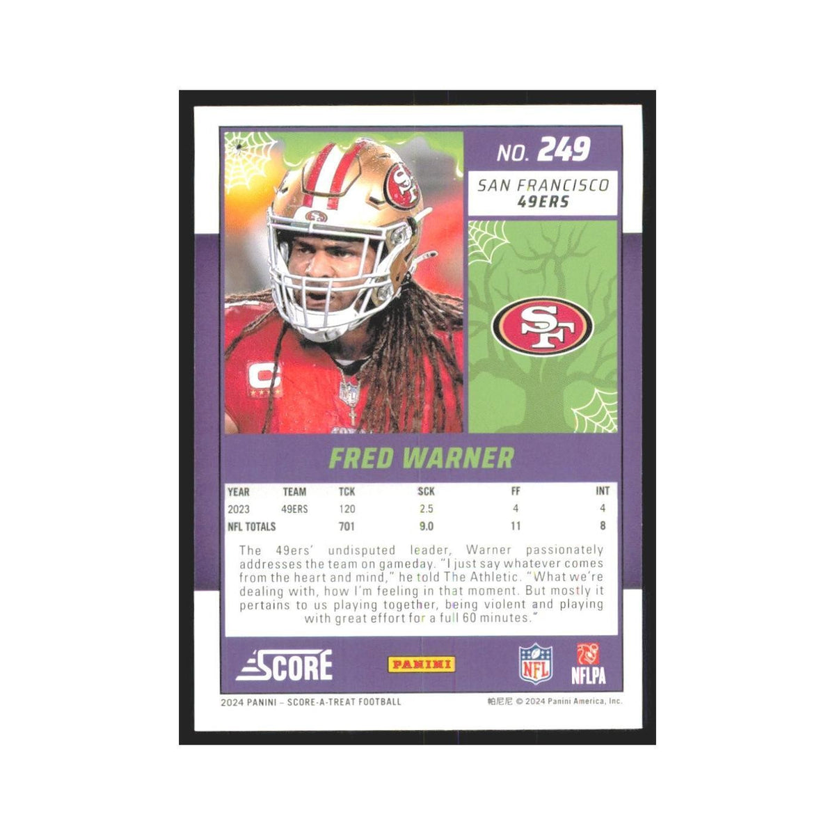 2024 Score-A-Treat Fred Warner 49ers #249