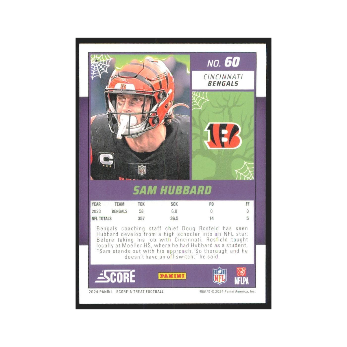 2024 Score-A-Treat Sam Hubbard Bengals #60