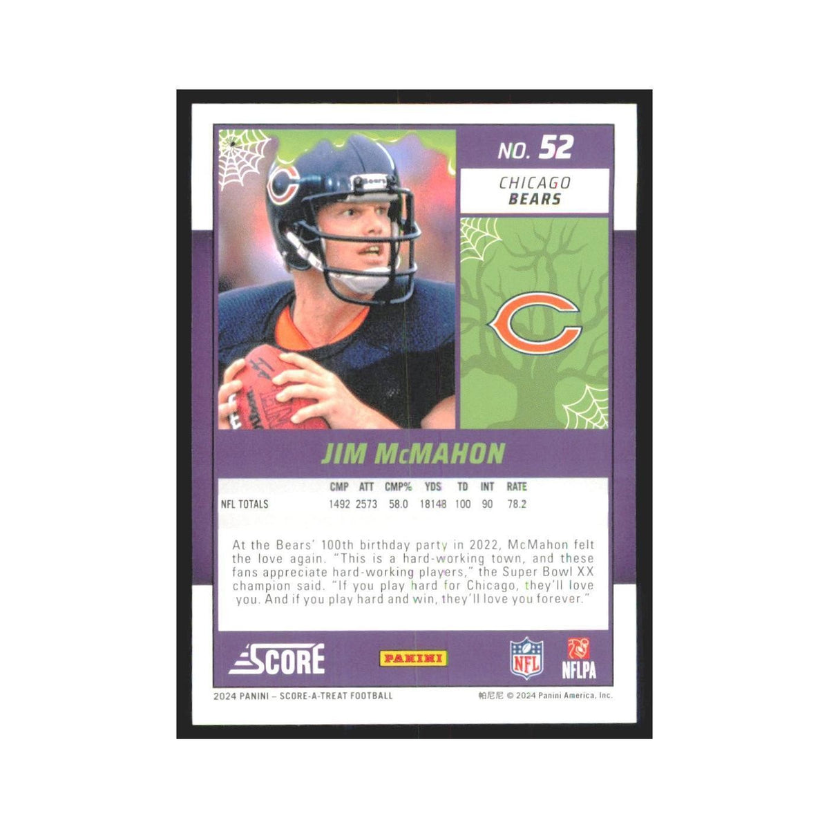 2024 Score-A-Treat Jim McMahon Bears #52