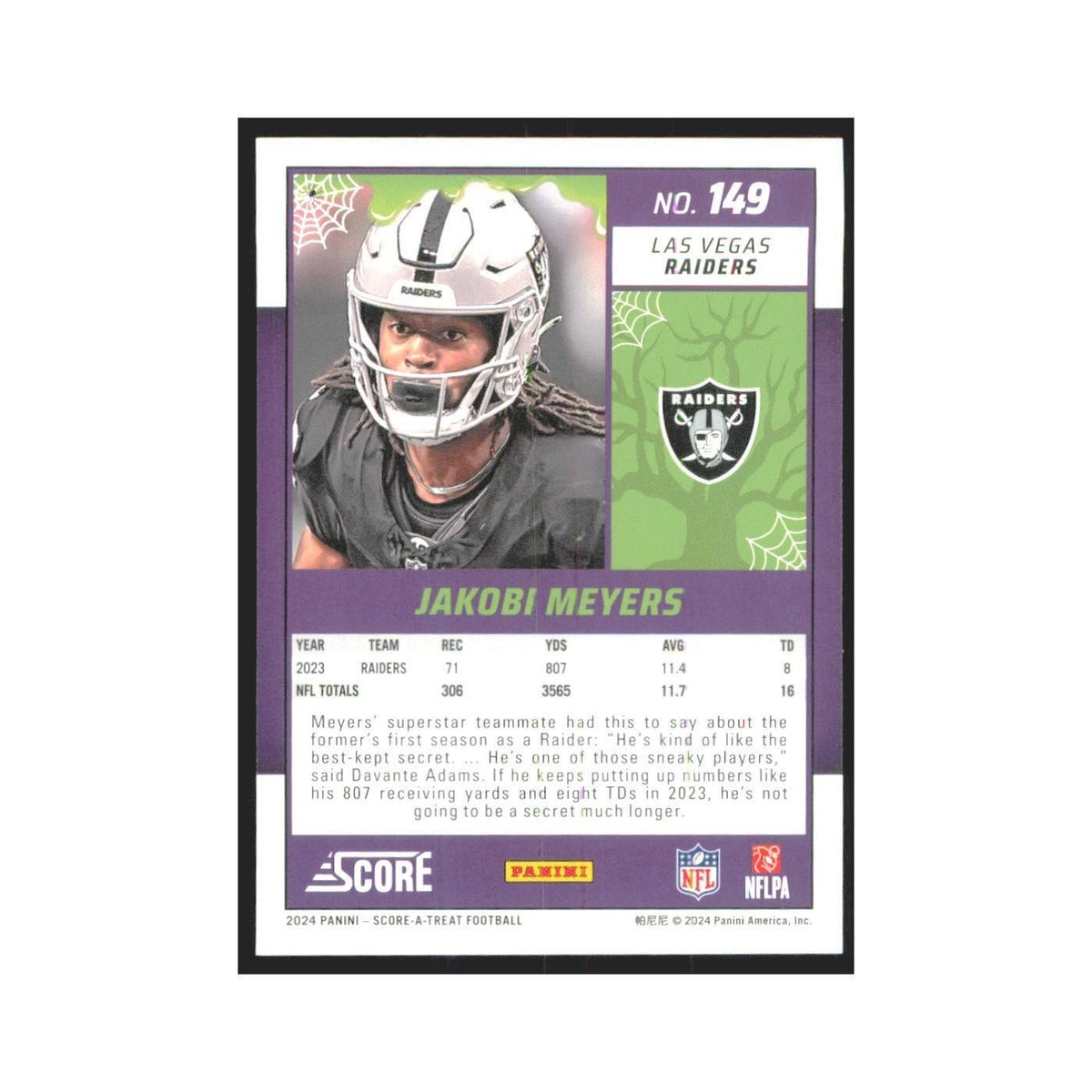 2024 Score-A-Treat Jakobi Meyers Raiders #149