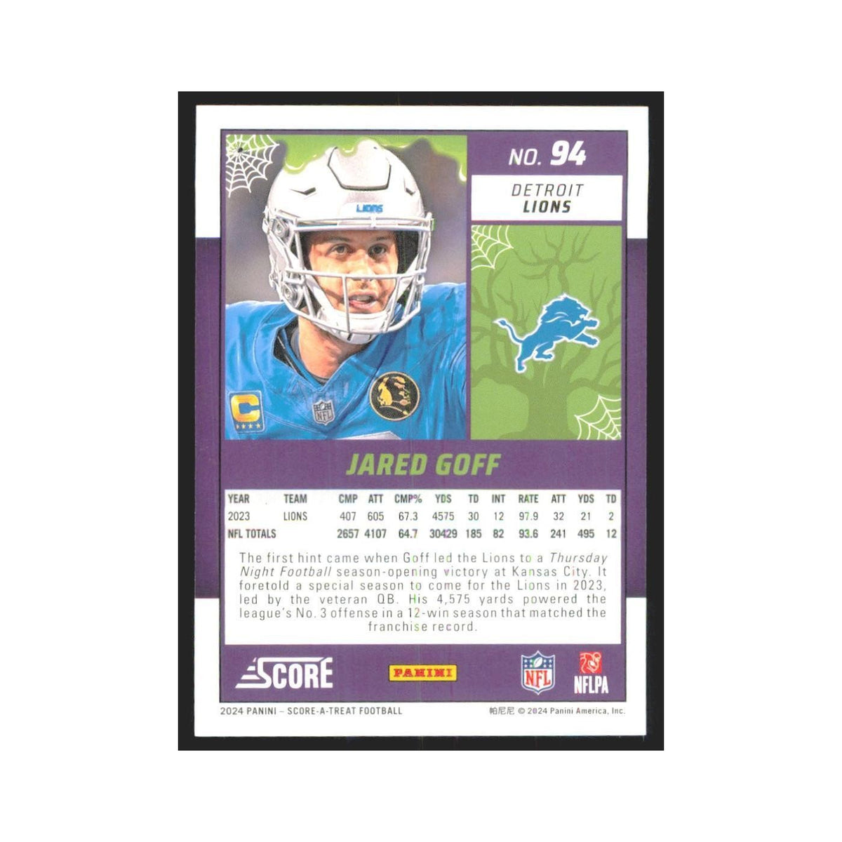 2024 Score-A-Treat Jared Goff Lions #94