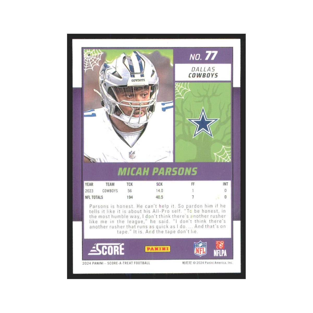 2024 Score-A-Treat Micah Parsons Cowboys #77