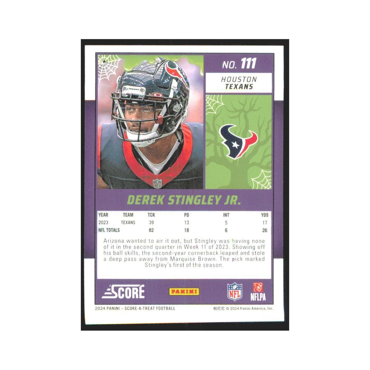 2024 Score-A-Treat Derek Stingley Jr. Texans #111