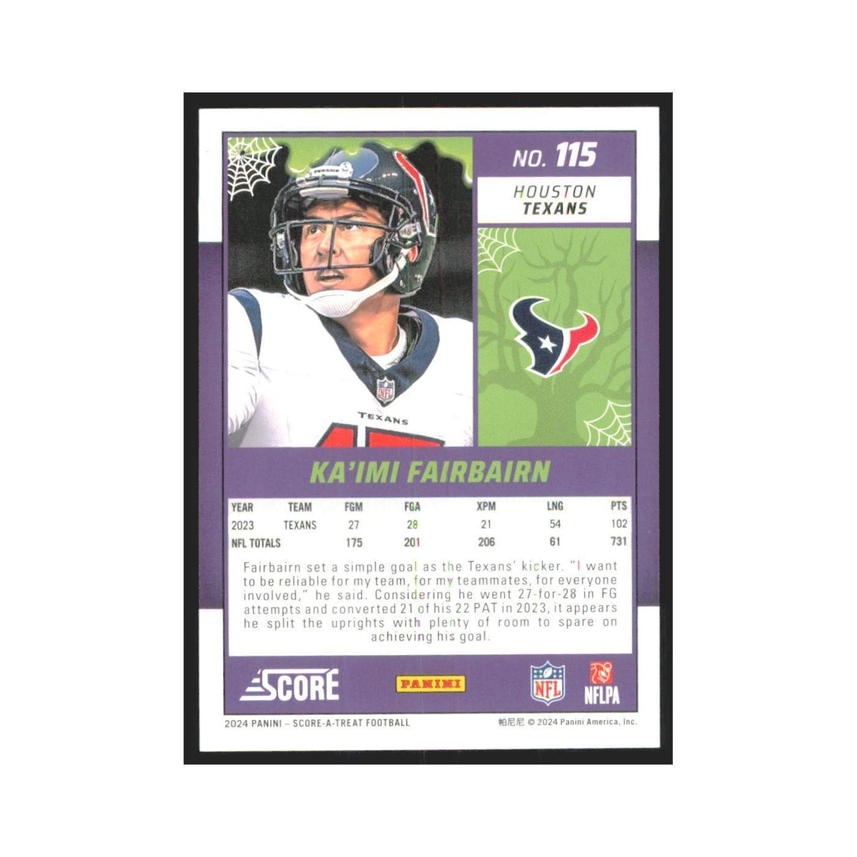 2024 Score-A-Treat Ka'imi Fairbairn Texans #115