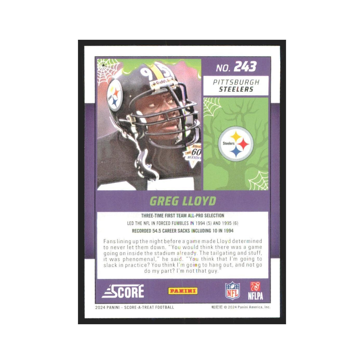 2024 Score-A-Treat Greg Lloyd Steelers #243