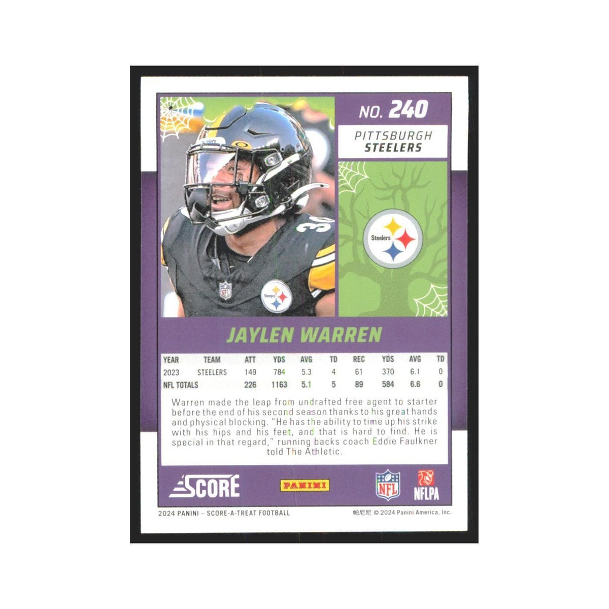 2024 Score-A-Treat Jaylen Warren Steelers #240