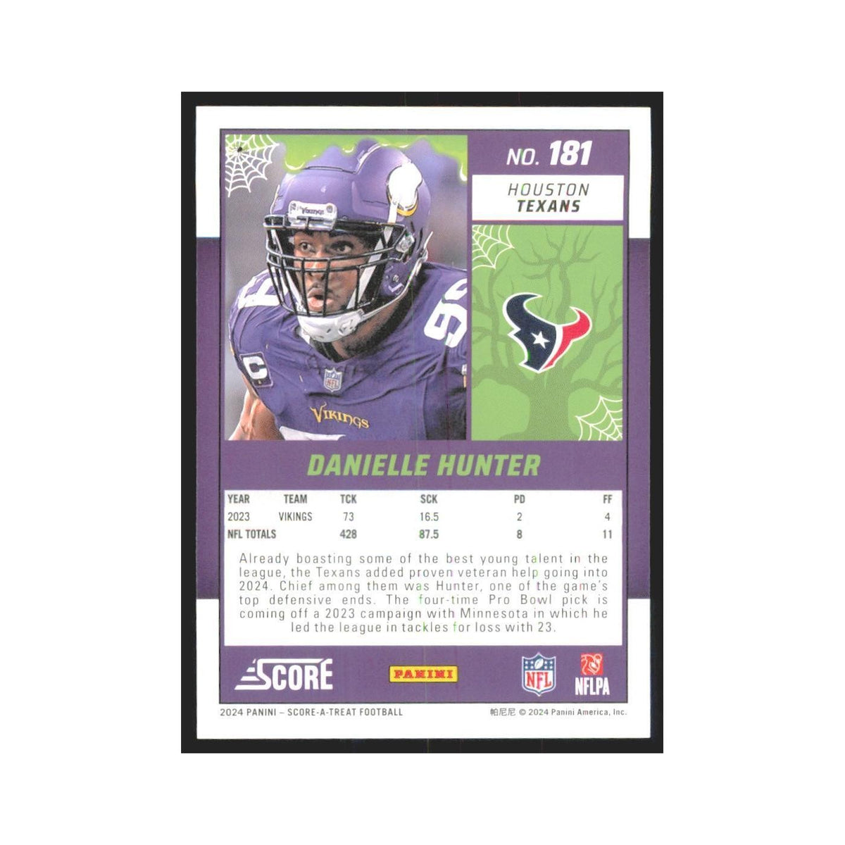 2024 Score-A-Treat Danielle Hunter Texans #181