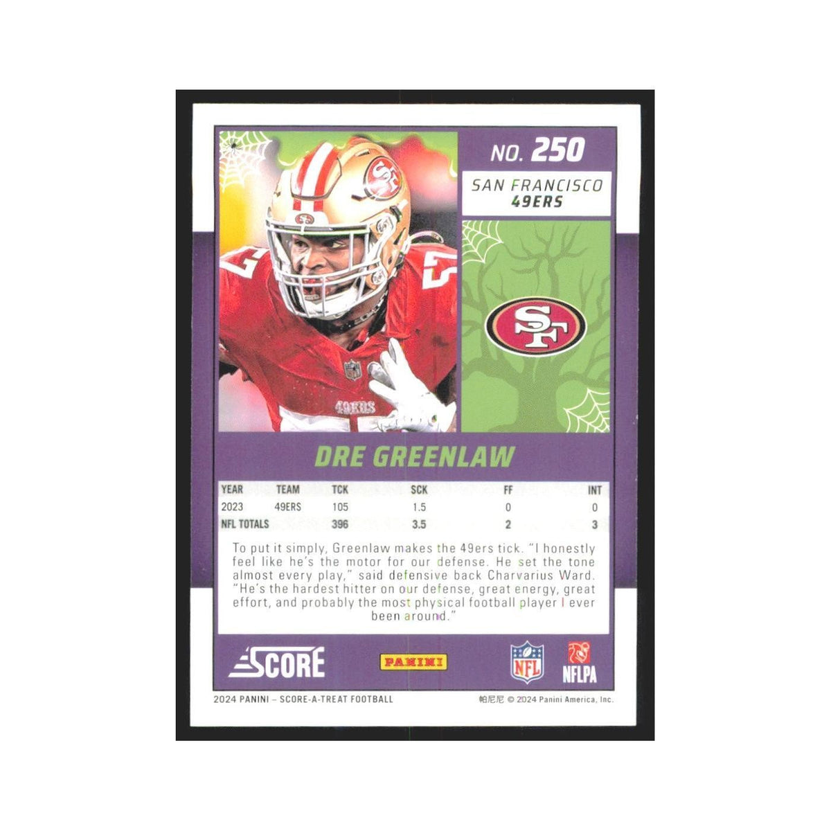 2024 Score-A-Treat Dre Greenlaw 49ers #250