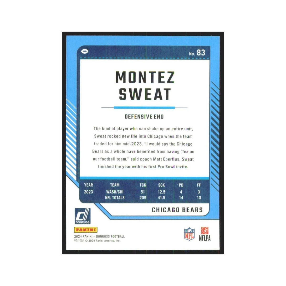 2024 Donruss Montez Sweat Bears #83