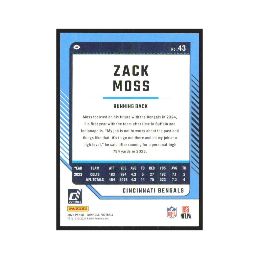 2024 Donruss Zack Moss Bengals #43