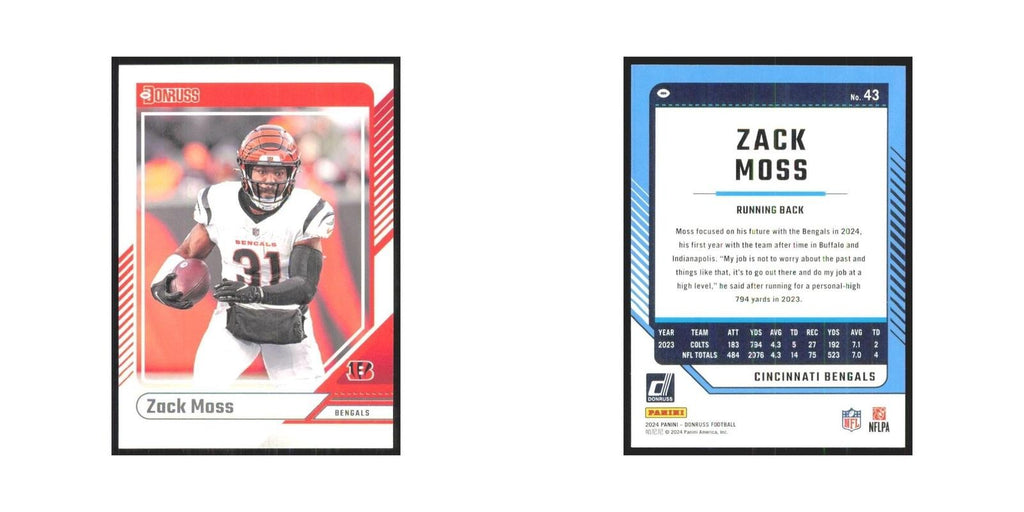 2024 Donruss Zack Moss Bengals #43