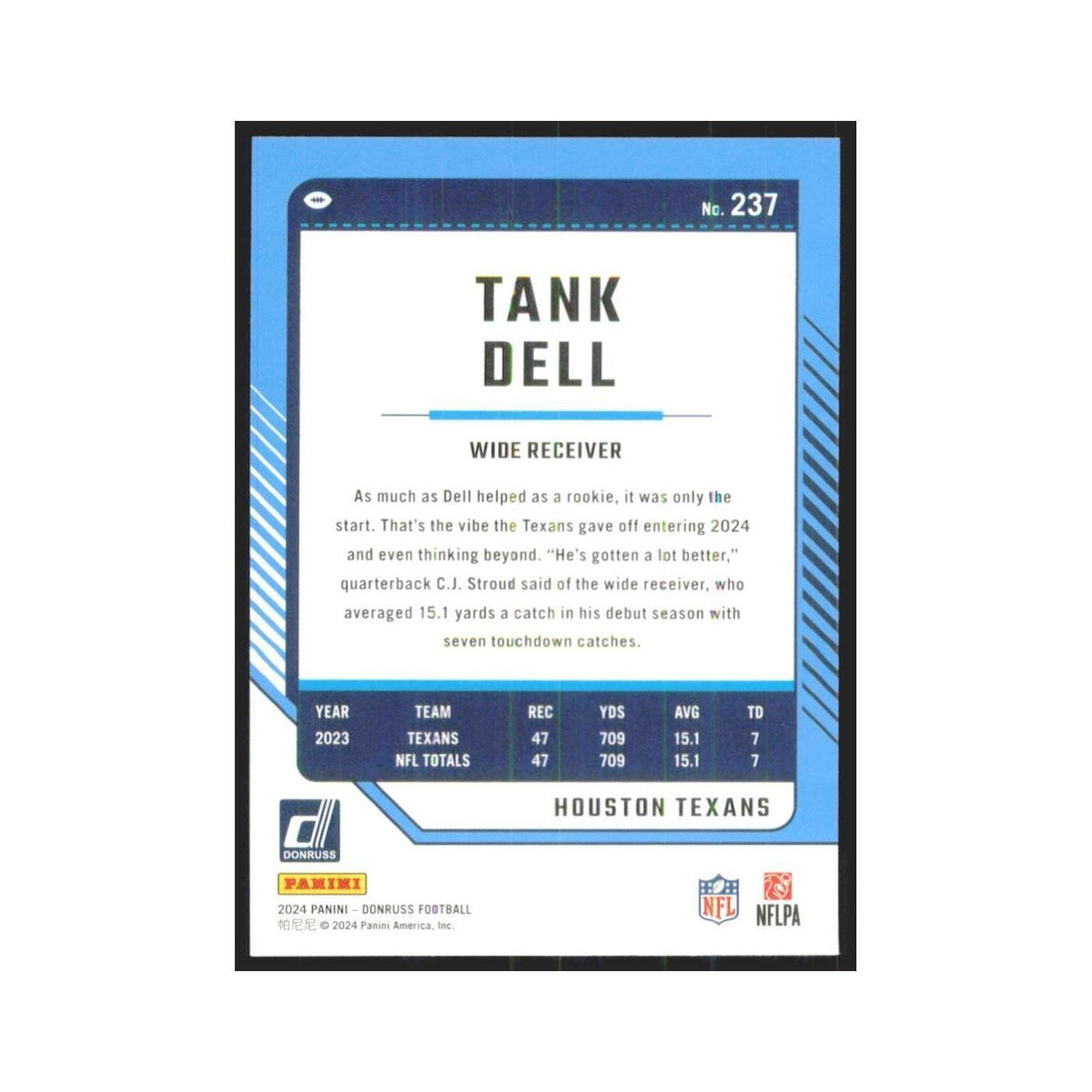 2024 Donruss Tank Dell Texans #237