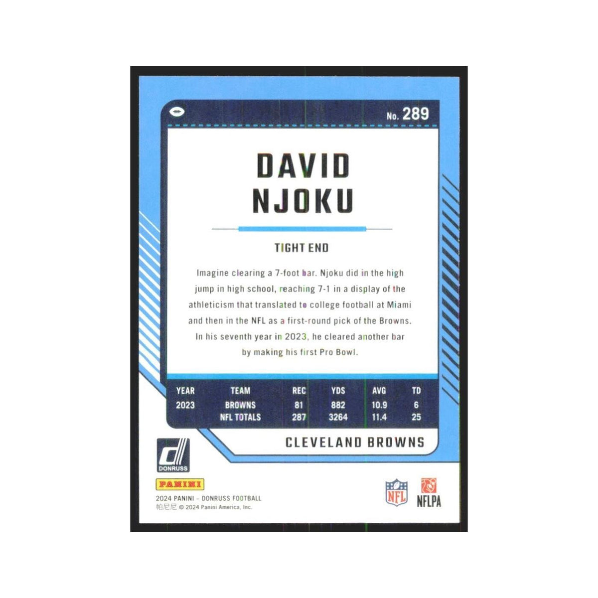 2024 Donruss David Njoku Browns #289