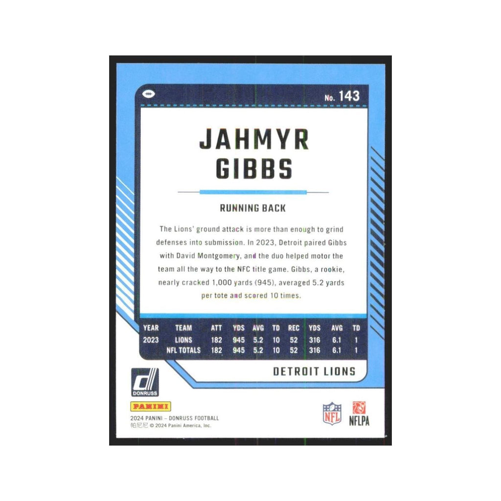 2024 Donruss Jahmyr Gibbs Lions #143