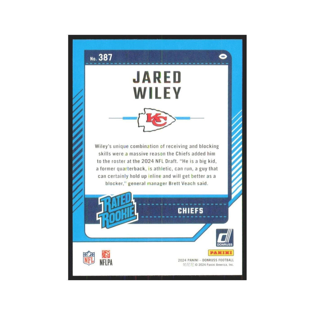 2024 Donruss Jared Wiley RC Chiefs #387