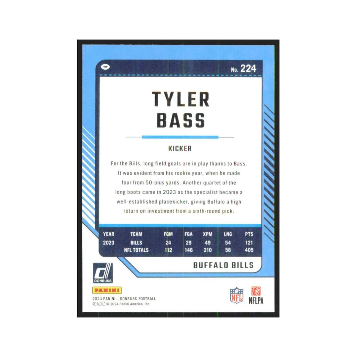 2024 Donruss Tyler Bass Bills #224