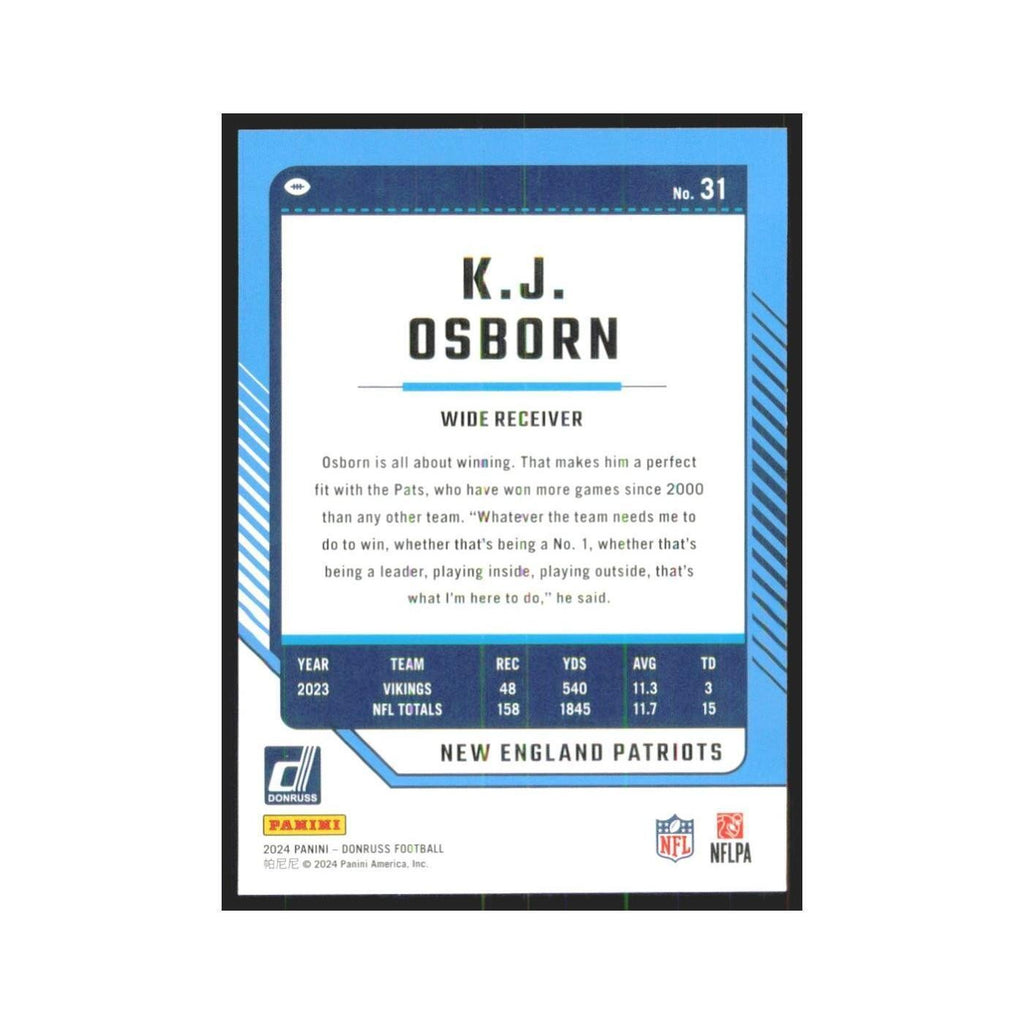 2024 Donruss K.J. Osborn Patriots #31