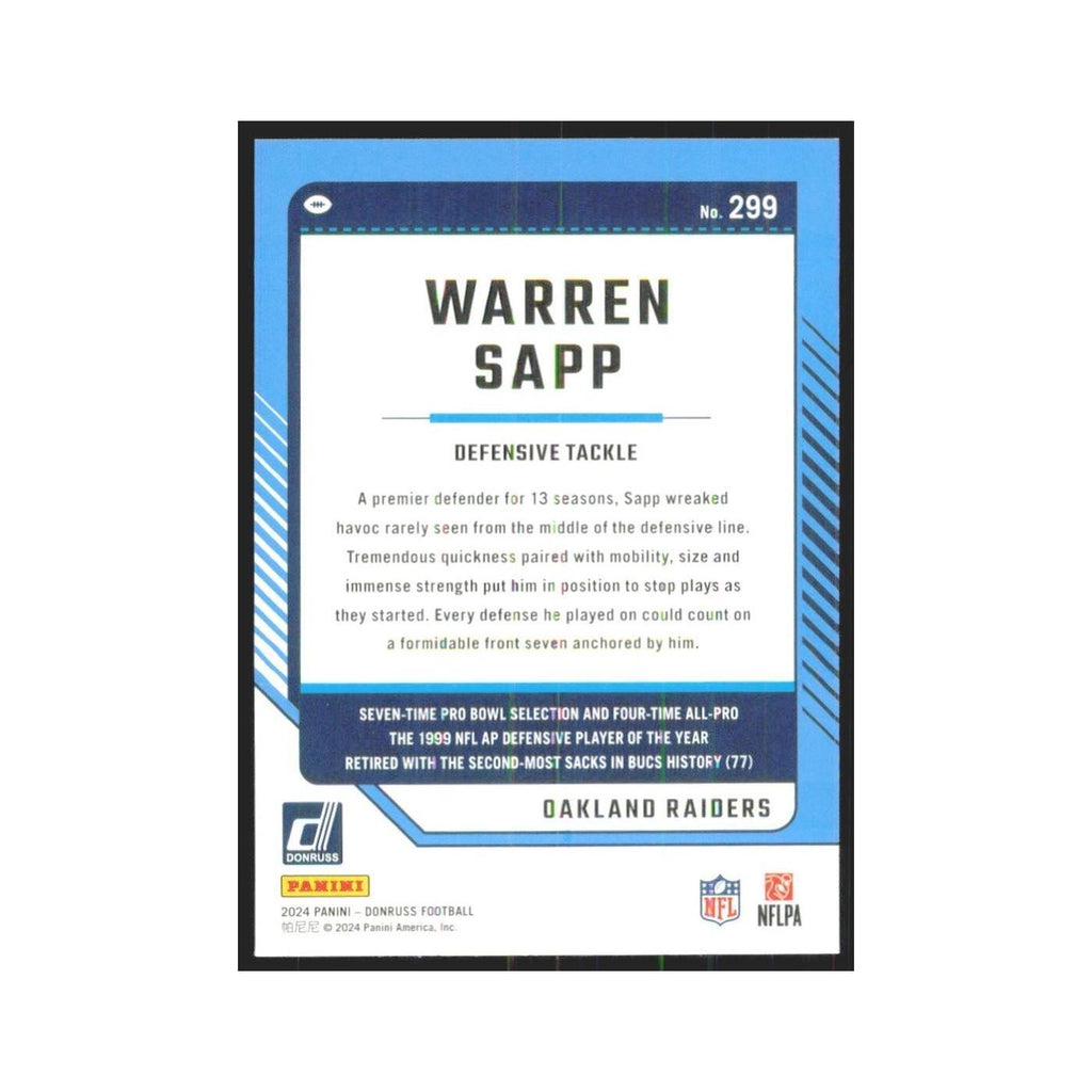 2024 Donruss Warren Sapp Raiders #299